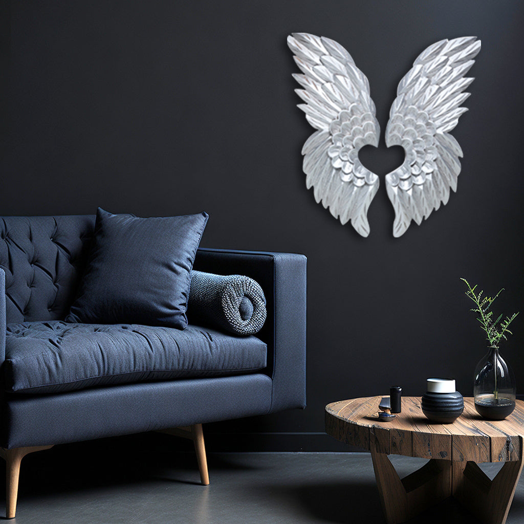 Intricately carved 'Harmonious Wings' art decor, harmoniously combining nature-inspired elements with artistic finesse